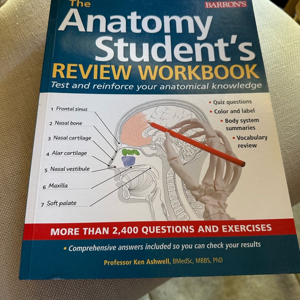 Barron's Anatomy Student's Review Workbook - Blue and White